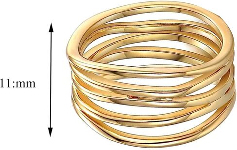 18k Gold Statement Ring for Women Size 6 7 8 9 10 Thumb Rings Silver Dome Ring Chunky Gold Rings Everyday Rings for Women in Saudi Arabia