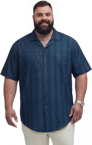 BRISIRA Big and Tall Men's Hawaiian Shirt - Short Sleeve, Beach Aloha Tropical Cuban Button Down Casual Vacation Shirt L-6XL in Saudi Arabia