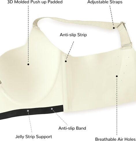 Women's Push Up Wireless Balconette Bra, Green, 2XL | Jelly Bras, Shaping Bralettes, Supportive Seamless, Everyday Comfort, T-Shirt Bra in Saudi Arabia