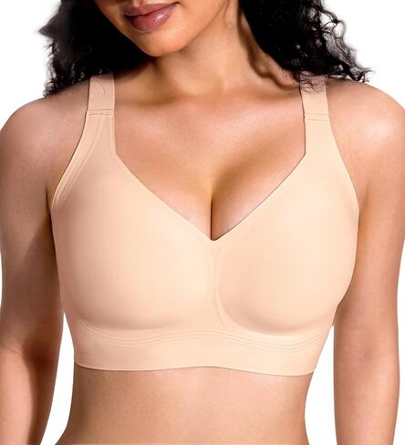 Jelly Full Coverage Bras for Women No Underwire Push Up Seamless Bralette with Adjustable Straps Plus Size Everyday Bras in Kuwait