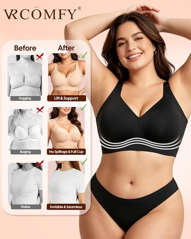Jelly Full Coverage Bras for Women No Underwire Push Up Seamless Bralette with Adjustable Straps Plus Size Everyday Bras in Saudi Arabia