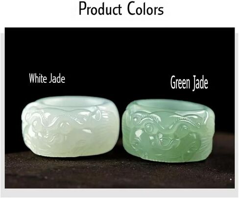 Pixiu Jade Thumb Ring For Women, Feng Shui Mantra Vintage Statement Protection Wealth Jewelry in Saudi Arabia