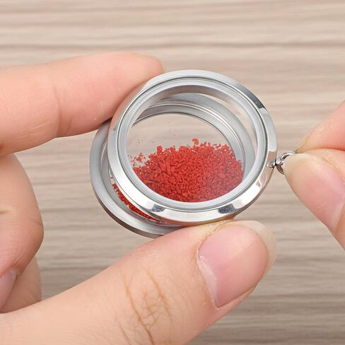 Locket Necklace, 4 Packs Stainless Steel 30mm/1.18" Diameter Glass Locket Pendant Charm, DIY Round Locket, Suitable for Women Friendship Memory Necklace in Saudi Arabia