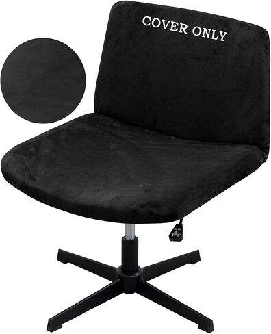 Criss Cross Chair Cover Vanity Chair Cover Waterproof and Elastic Armless Chair Slipcover Armless Chair Covers Office Chair Covers (Cover Only,No Chair) (Pink) in Saudi Arabia