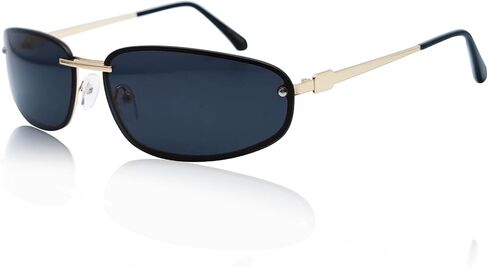 Y2K Sunglasses for Women | Wrap Around, Rimless, Small Metal Frame, 2000s, 90s, UV400 Protection, for Daily, Rave Festive, Party, Tinted Lens Shades in Saudi Arabia