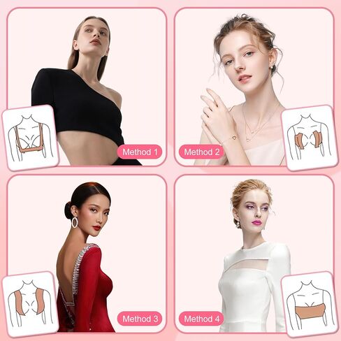 3 Pcs Boob Tape for Breast Lift - BoobTape with 10 Pcs Pasties,4 silicone stickers,Body Tape for Women Invisible Breast Bra Tape Brown in Saudi Arabia
