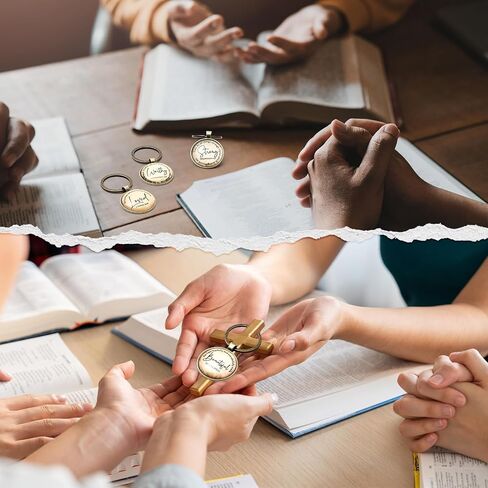 Sureio 24 قطعة من هدايا سلسلة المفاتيح المسيحية لعيد الأب، آية الكتاب المقدس، سلسلة مفاتيح دينية، اقتباس الكنيسة، هدية صلاة للرجال والنساء، مدرس الأحد، لوازم حفلات الزفاف in Kuwait