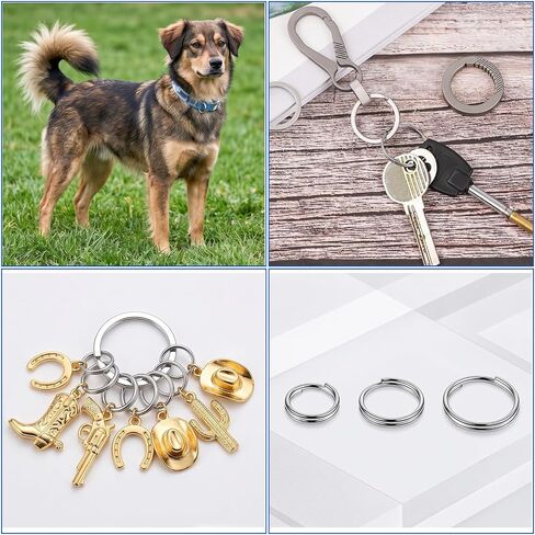 15 PCS Titanium Key Ring, Mix 10/12/14mm Titanium Key Rings Silver Keychain Ring, Jump Rings for Necklaces, Keys, Jewelry Attachment in Saudi Arabia