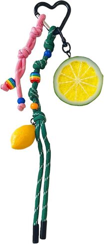 Realistic Lemon Bag Charm and Keychain – Handmade Fruit Charm with Rope Charms for Bag, Purse,Keys or Cars in Saudi Arabia