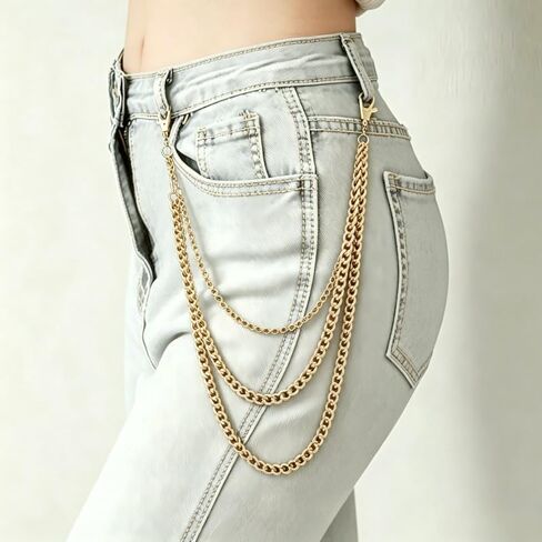 Pants Chain Wallet Chain Jeans Chain,1 Pack Belt Chain Wallet Chain Pocket Chain for Hip Hop Punk Jeans Chain Key Chain Goth Accessories for Men Women Streetwear Urban Fashion in Saudi Arabia