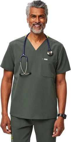 FIGS Chisec Three-Pocket Scrub Top for Men – Moss, S in Saudi Arabia