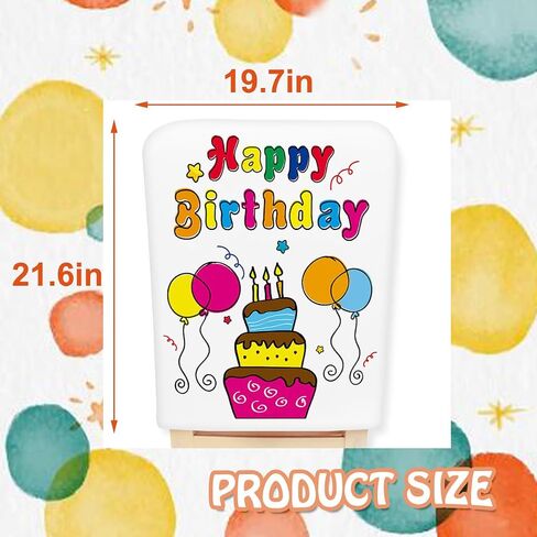 LeLehome 2PCS Birthday Chair Covers for Classroom - Colorful Cute Festive Cupcake & Cake Seat Cover Chair Back Cover for Kids Party, School, Office, Home Decor in Saudi Arabia