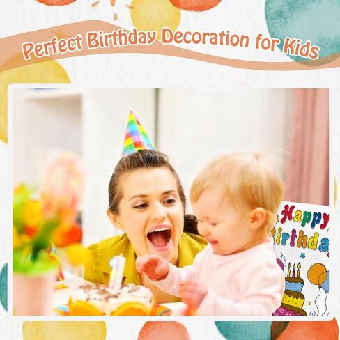 LeLehome 2PCS Birthday Chair Covers for Classroom - Colorful Cute Festive Cupcake & Cake Seat Cover Chair Back Cover for Kids Party, School, Office, Home Decor in Saudi Arabia