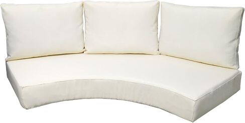 Outdoor Curved Sofa Cushion Couch Cover with Zipper 4-Piece Patio Half-Moon Sectional Replacement Cover Breathable Customizable（No fillers） (Dark Green, Customize) in Saudi Arabia
