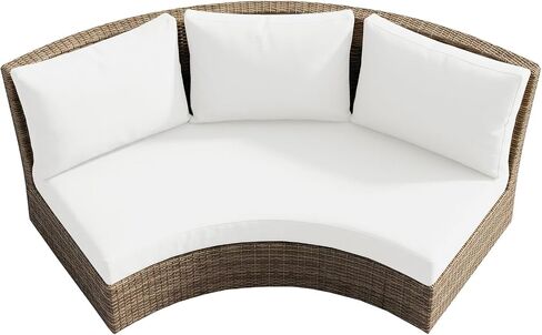Outdoor Curved Sofa Cushion Couch Cover with Zipper 4-Piece Patio Half-Moon Sectional Replacement Cover Breathable Customizable（No fillers） (Dark Green, Customize) in Kuwait