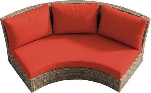 Outdoor Curved Sofa Cushion Couch Cover with Zipper 4-Piece Patio Half-Moon Sectional Replacement Cover Breathable Customizable（No fillers） (Dark Green, Customize) in Kuwait