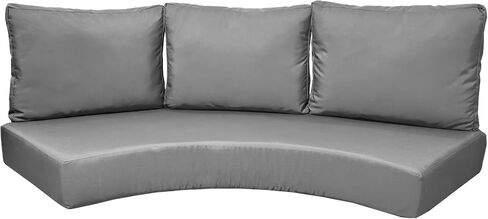 Outdoor Curved Sofa Cushion Couch Cover with Zipper 4-Piece Patio Half-Moon Sectional Replacement Cover Breathable Customizable（No fillers） (Dark Green, Customize) in Kuwait