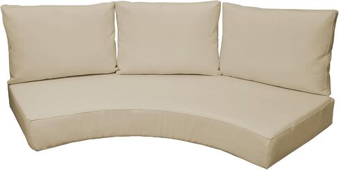 Outdoor Curved Sofa Cushion Couch Cover with Zipper 4-Piece Patio Half-Moon Sectional Replacement Cover Breathable Customizable（No fillers） (Dark Green, Customize) in Kuwait
