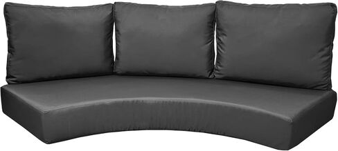 Outdoor Curved Sofa Cushion Couch Cover with Zipper 4-Piece Patio Half-Moon Sectional Replacement Cover Breathable Customizable（No fillers） (Dark Green, Customize) in Kuwait