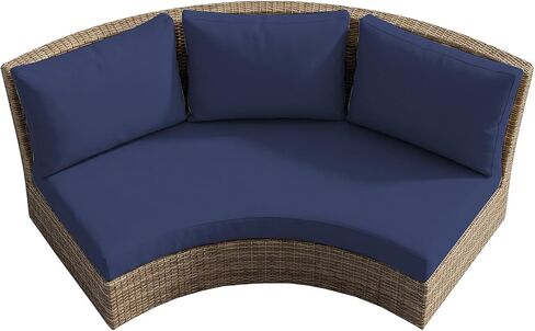 Outdoor Curved Sofa Cushion Couch Cover with Zipper 4-Piece Patio Half-Moon Sectional Replacement Cover Breathable Customizable（No fillers） (Dark Green, Customize) in Kuwait