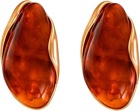 Colorful Resin Teardrop Stud Earrings for Women Boho Irregular Resin Earrings Minimalist Brown Earrings Summer Beach Lightweight Jewelry Gifts in Saudi Arabia