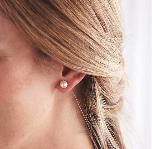 Women's Stainless Steel Faux Pearl Stud Earrings Set - 5 Pairs, 3-7mm in Saudi Arabia