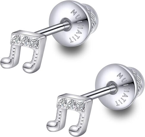 Limerencia Titanium Music Note الأقراط للنساء، زرع الصف التريبل المفتاح الموسيقي أقراط هيبوالرجينيك مجوهرات الآلات الموسيقية لمحبي الموسيقى الطلاب الموسيقيين in Kuwait