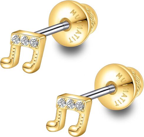 Limerencia Titanium Music Note الأقراط للنساء، زرع الصف التريبل المفتاح الموسيقي أقراط هيبوالرجينيك مجوهرات الآلات الموسيقية لمحبي الموسيقى الطلاب الموسيقيين in Kuwait