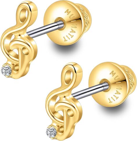 Limerencia Titanium Music Note الأقراط للنساء، زرع الصف التريبل المفتاح الموسيقي أقراط هيبوالرجينيك مجوهرات الآلات الموسيقية لمحبي الموسيقى الطلاب الموسيقيين in Kuwait