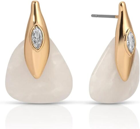 Ettika Solstice Earrings in Bone. Stud Earrings for Women. 18K Gold Plated And Gemstone Studs. Festival Accessory, Jewelry in Kuwait