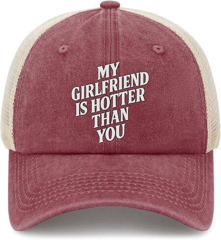 My Girlfriend is Hotter Than You Trucker hat Camping caps for Grandma in Kuwait