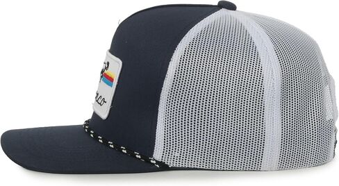 Ford Bronco Navy Trucker Hat – High Crown Cotton Twill Cap, White Mesh Back, Rope Detail, One Size in Kuwait