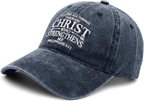 Fkatuzi Christian Hats for Men Women Jesus Faith Religious God Hat Vintage Cotton Embroidered Acid Wash Baseball Caps in Saudi Arabia