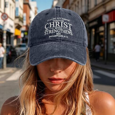 Fkatuzi Christian Hats for Men Women Jesus Faith Religious God Hat Vintage Cotton Embroidered Acid Wash Baseball Caps in Saudi Arabia