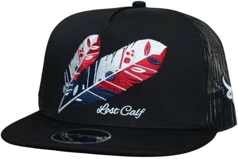 LOST CALF Texas Tribe Trucker Hat – Black Mesh Back Snapback Cap, Unisex Adjustable Patch Hat, Western Style Breathable Baseball Cap in Saudi Arabia
