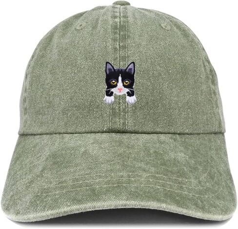 متجر الملابس العصرية Tuxedo Cat Kitten Patch Pigment مصبوغ قبعة بيسبول مغسولة in Kuwait