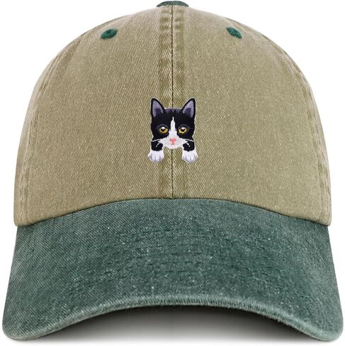 متجر الملابس العصرية Tuxedo Cat Kitten Patch Pigment مصبوغ قبعة بيسبول مغسولة in Kuwait