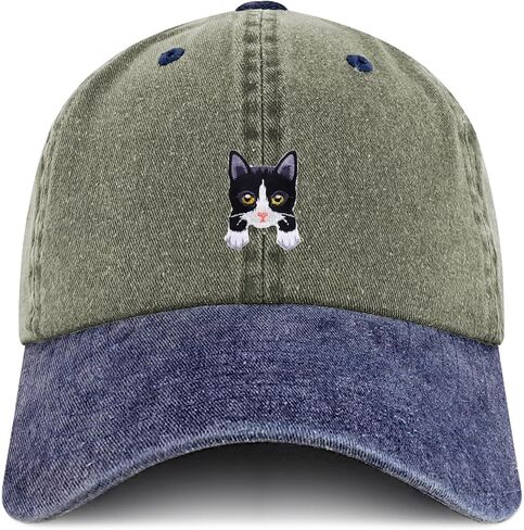 متجر الملابس العصرية Tuxedo Cat Kitten Patch Pigment مصبوغ قبعة بيسبول مغسولة in Kuwait