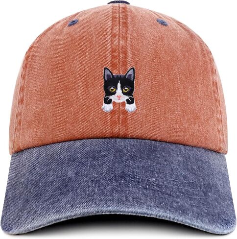 متجر الملابس العصرية Tuxedo Cat Kitten Patch Pigment مصبوغ قبعة بيسبول مغسولة in Kuwait