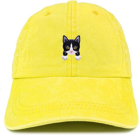 متجر الملابس العصرية Tuxedo Cat Kitten Patch Pigment مصبوغ قبعة بيسبول مغسولة in Kuwait