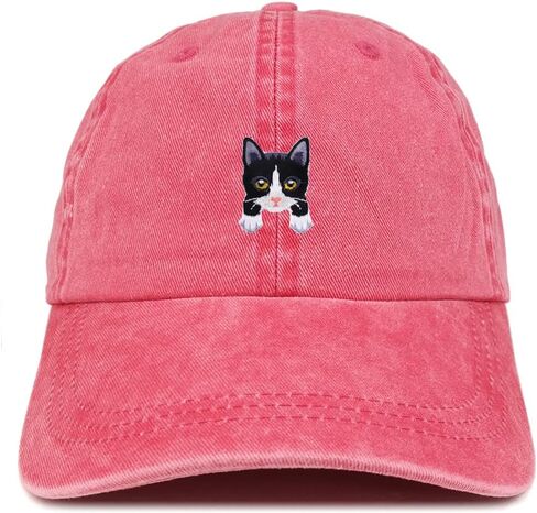 متجر الملابس العصرية Tuxedo Cat Kitten Patch Pigment مصبوغ قبعة بيسبول مغسولة in Kuwait