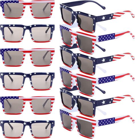 Shyyween American Flag Sunglasses Bulk Patriotic Plastic USA Independence Day Glasses for 4th of July Party Favors Gifts in Saudi Arabia