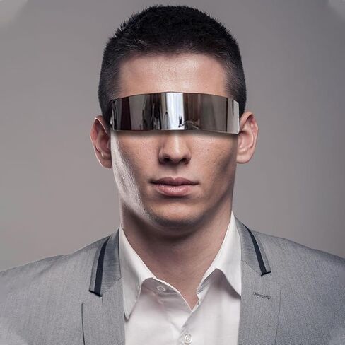 12 pcs 80s Cyber Visor Sunglasses,Futuristic Cyclops Cyberpunk Visor Sunglasses,Punk Future Style Cosplay,Future Costume Futuristic Wrap Visor Sun Glasses for Men Women in Saudi Arabia