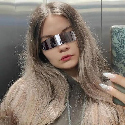 12 pcs 80s Cyber Visor Sunglasses,Futuristic Cyclops Cyberpunk Visor Sunglasses,Punk Future Style Cosplay,Future Costume Futuristic Wrap Visor Sun Glasses for Men Women in Saudi Arabia