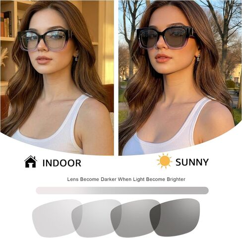 LVIOE Polarized Photochromic Sunglasses for Women Men, Oversized Over Glasses with UV Protection for Driving Traveling in Saudi Arabia
