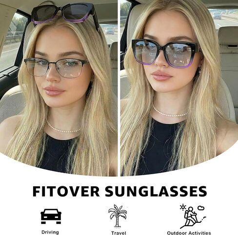 LVIOE Polarized Photochromic Sunglasses for Women Men, Oversized Over Glasses with UV Protection for Driving Traveling in Saudi Arabia