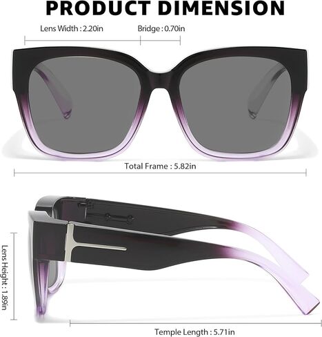 LVIOE Polarized Photochromic Sunglasses for Women Men, Oversized Over Glasses with UV Protection for Driving Traveling in Saudi Arabia
