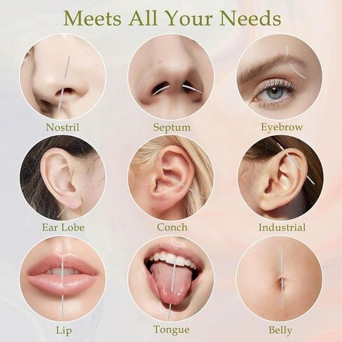 Piercing Taper Ball Grabber Tool for Changing Jewelry 12G 14G 16G 18G 20G Stainless Steel Flat Back Earrings Applicator Tool Threadless Insertion Pin Thread Body Piercing Kit for Ear/Nose/Belly/Horseshoe/Lip/Eyebrow/Tongue in Saudi Arabia