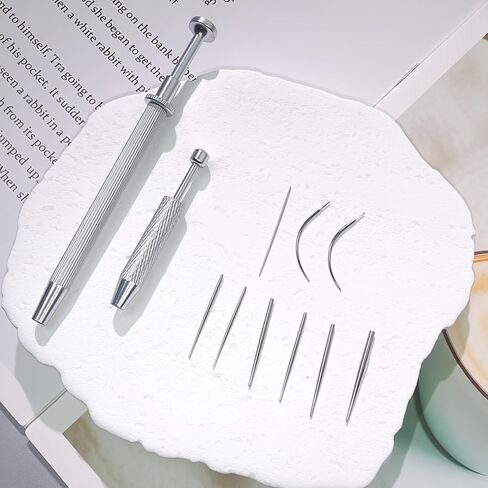 Piercing Taper Ball Grabber Tool for Changing Jewelry 12G 14G 16G 18G 20G Stainless Steel Flat Back Earrings Applicator Tool Threadless Insertion Pin Thread Body Piercing Kit for Ear/Nose/Belly/Horseshoe/Lip/Eyebrow/Tongue in Saudi Arabia