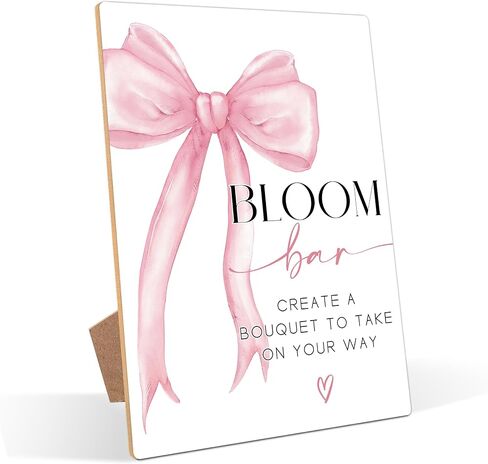 Pink Bow Themed Cards and Gifts Sign for Wedding, Pink Bridal Shower Decorations, Wedding Signs for Reception, Bridal Shower Table Decor, Reception Tabletop decor for Engagement Bachelorette Party in Saudi Arabia
